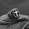 Black Cross Signet Ring