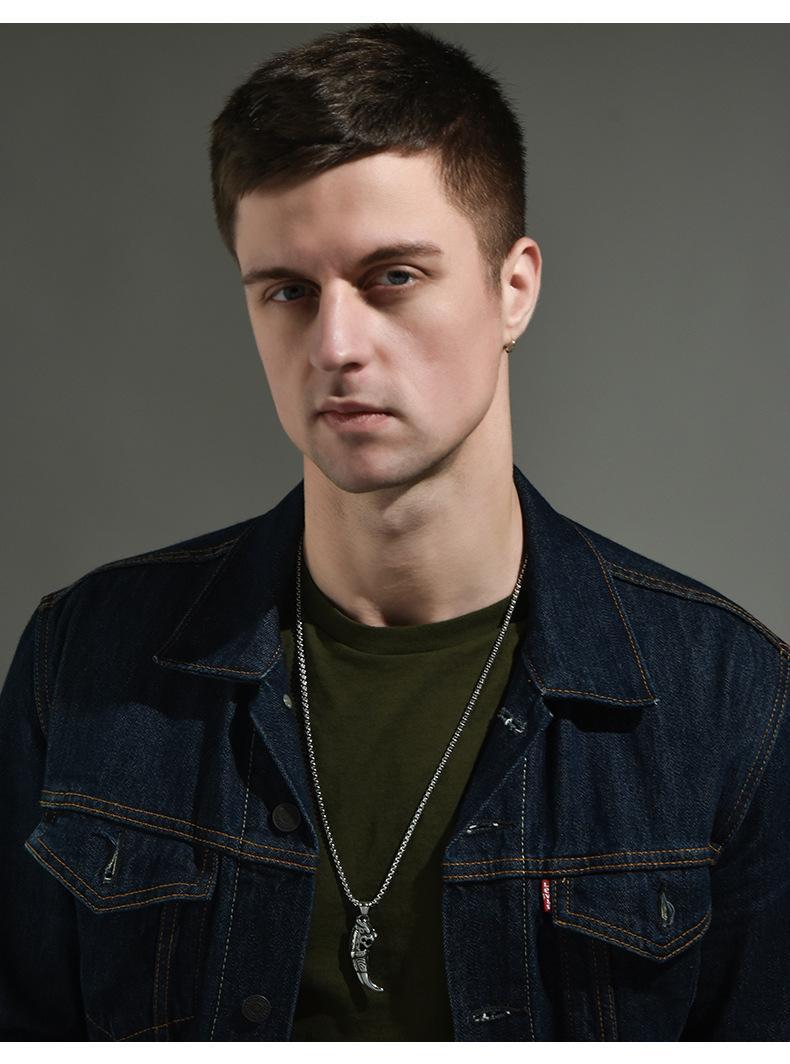 Titanium Steel Retro Wolf Tooth Necklace - Image 8