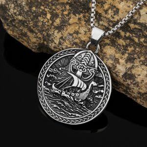 Fashion Domineering Viking Pirate Ship Titanium Steel Necklace