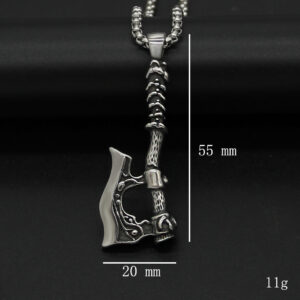 Double Sided Axe Necklace Odin Legend Titanium Steel Chain