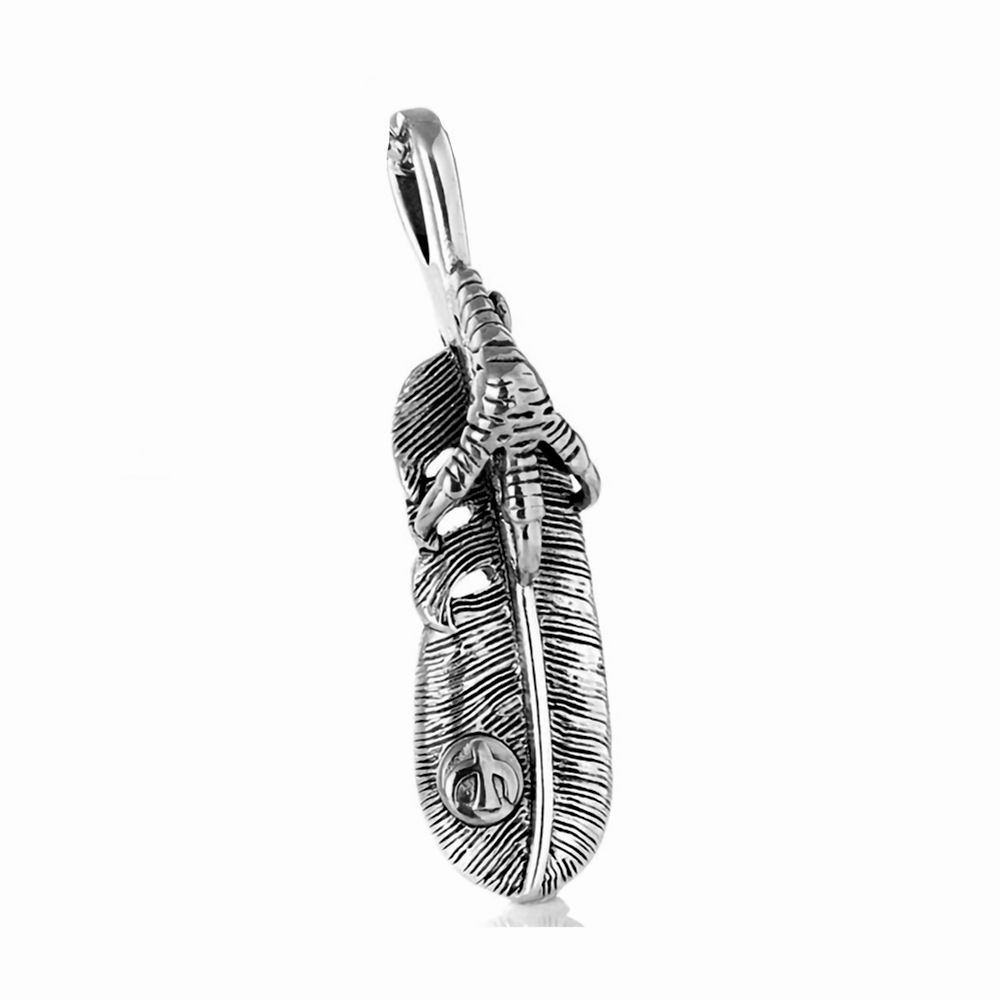 Titanium Steel Casting Feather Pendant Necklace - Image 6