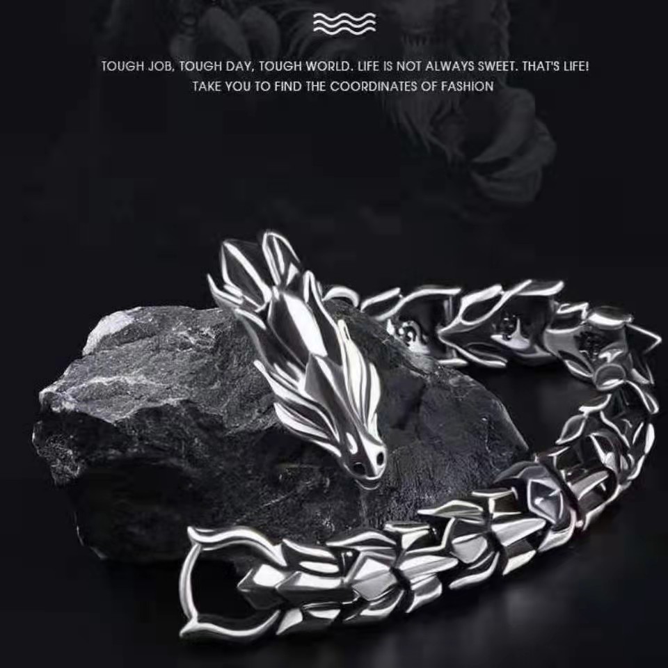 New Viking Titanium Steel Bracelet Personality Retro Bird Head - Image 2