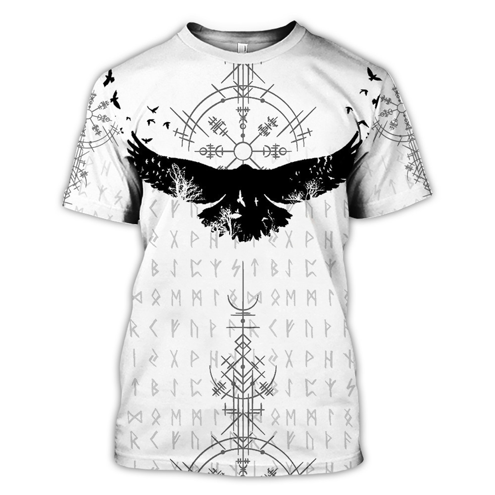 Men's Viking Symbol Print T Shirt Short Sleeve - Image 3