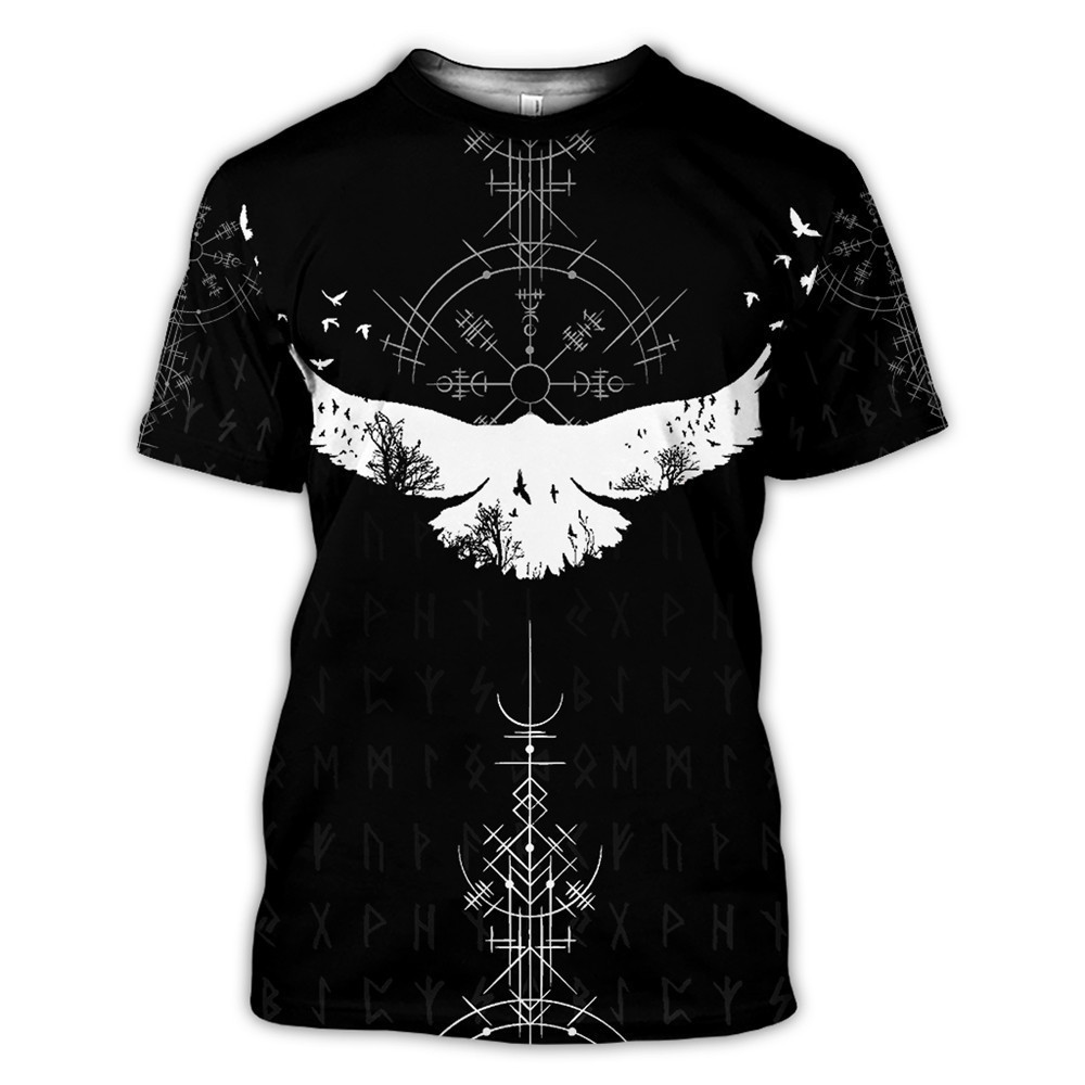 Men's Viking Symbol Print T Shirt Short Sleeve - Image 5