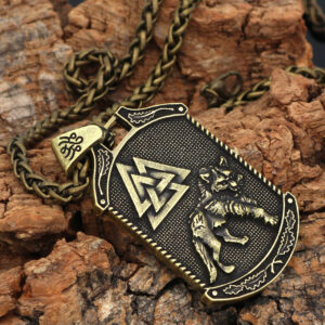 Celtic Wolf Odin Pendant World Tree Men’s Necklace Jewelry Long Pendant