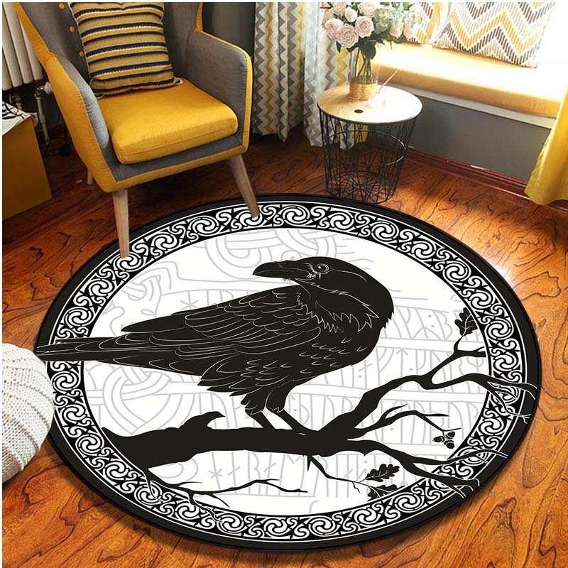 Flannel Carpet Viking Pirate Printed Round Floor Mat - Image 8