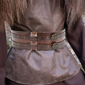 Men’s Retro Nordic Viking Style Embossed Wide Belt