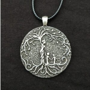 Viking tree of life necklace jewelry Mother and two children, gift for new mother mother’s day gift
