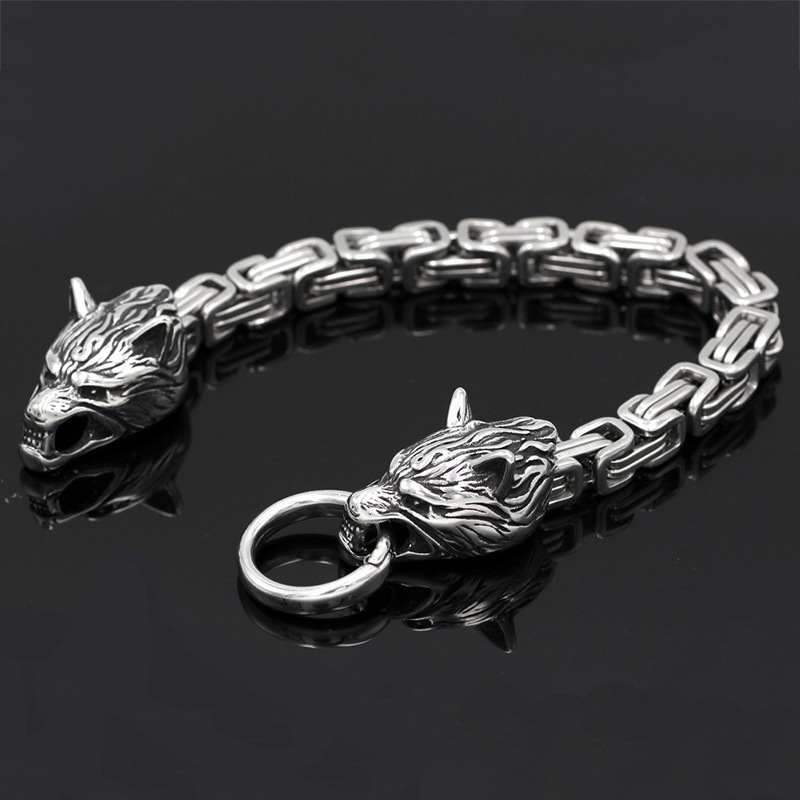 Men's Stainless Steel Viking Celtic Wolf Titanium Steel Bracelet - Image 2