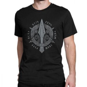 European And American Viking Symbol Digital Printing Casual Round Neck Short Sleeves