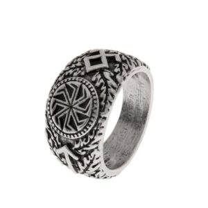 Viking rune Nordic men’s antique silver and zinc alloy ring