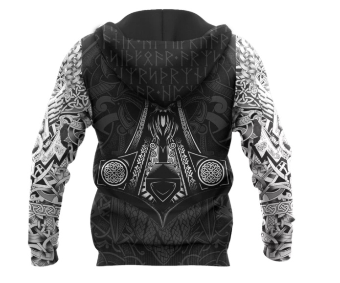 Viking Odin Best Viking Tattoo 3D Hoodies Men Women Hipster Streetwear Outfit - Image 3