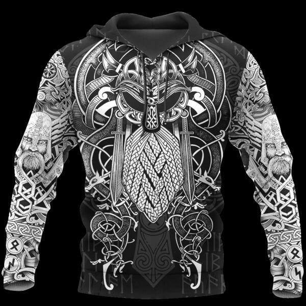 Viking Odin Best Viking Tattoo 3D Hoodies Men Women Hipster Streetwear Outfit - Image 4