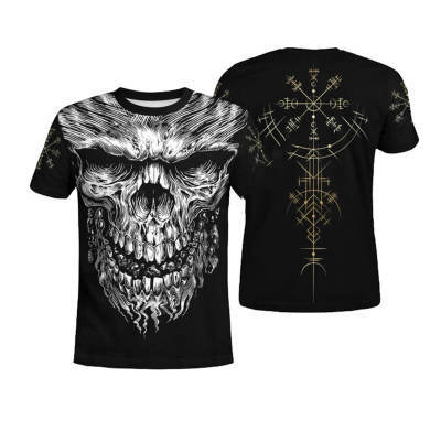 Men's Viking Symbol Print T Shirt Short Sleeve - Image 6