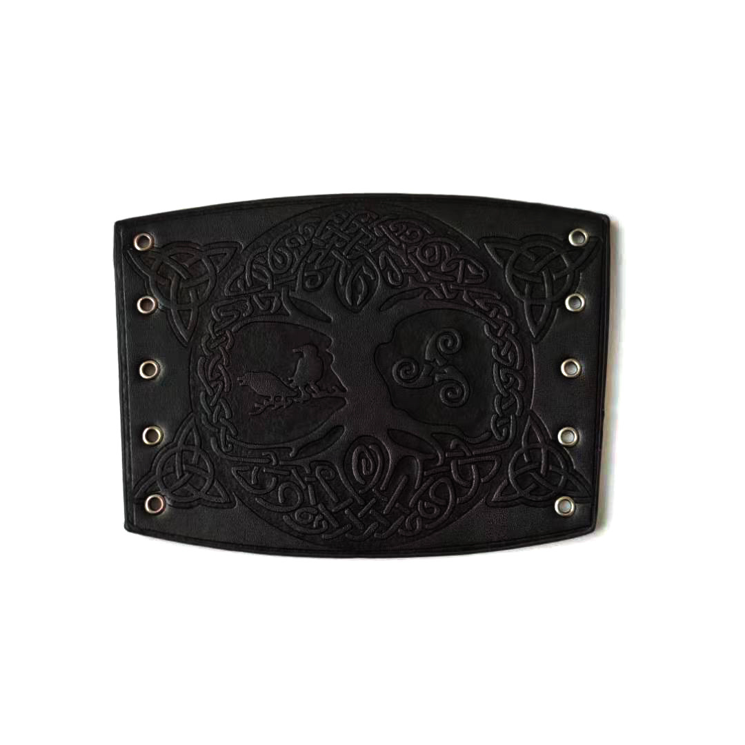 Retro Medieval Punk Viking Lucky Tree Leather Wristband - Image 4