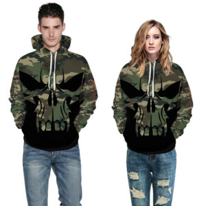 Viking Digital Printing Couple Autumn Clothing Long Sleeve Hood Long-sleeved Sweater Street Style Baseball Uniform