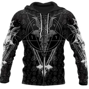 3D Sweater Crow Viking Zipper Print Coat