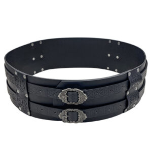 Men’s Retro Nordic Viking Style Embossed Wide Belt