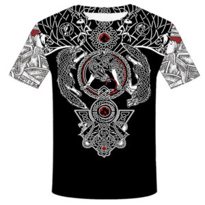 PLstar Cosmos  New Fashion Men T Shirt Viking Tattoo