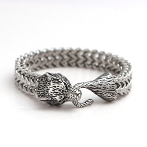 Men’s Nordic Viking Wolf Head Vintage Bracelet Jewelry