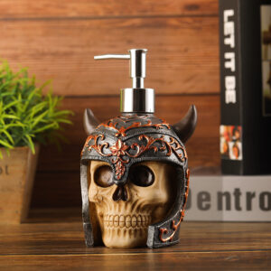 Retro Viking Skull Resin Liquid Dispensing Bottle