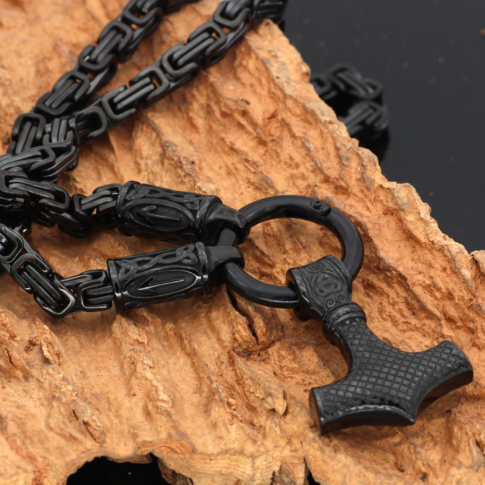 Viking Rune Hammer Pendant Necklace Emperor Chain Jewelry - Image 5
