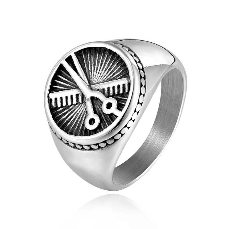 European And American Simple Titanium Steel Men's Ring - Image 5