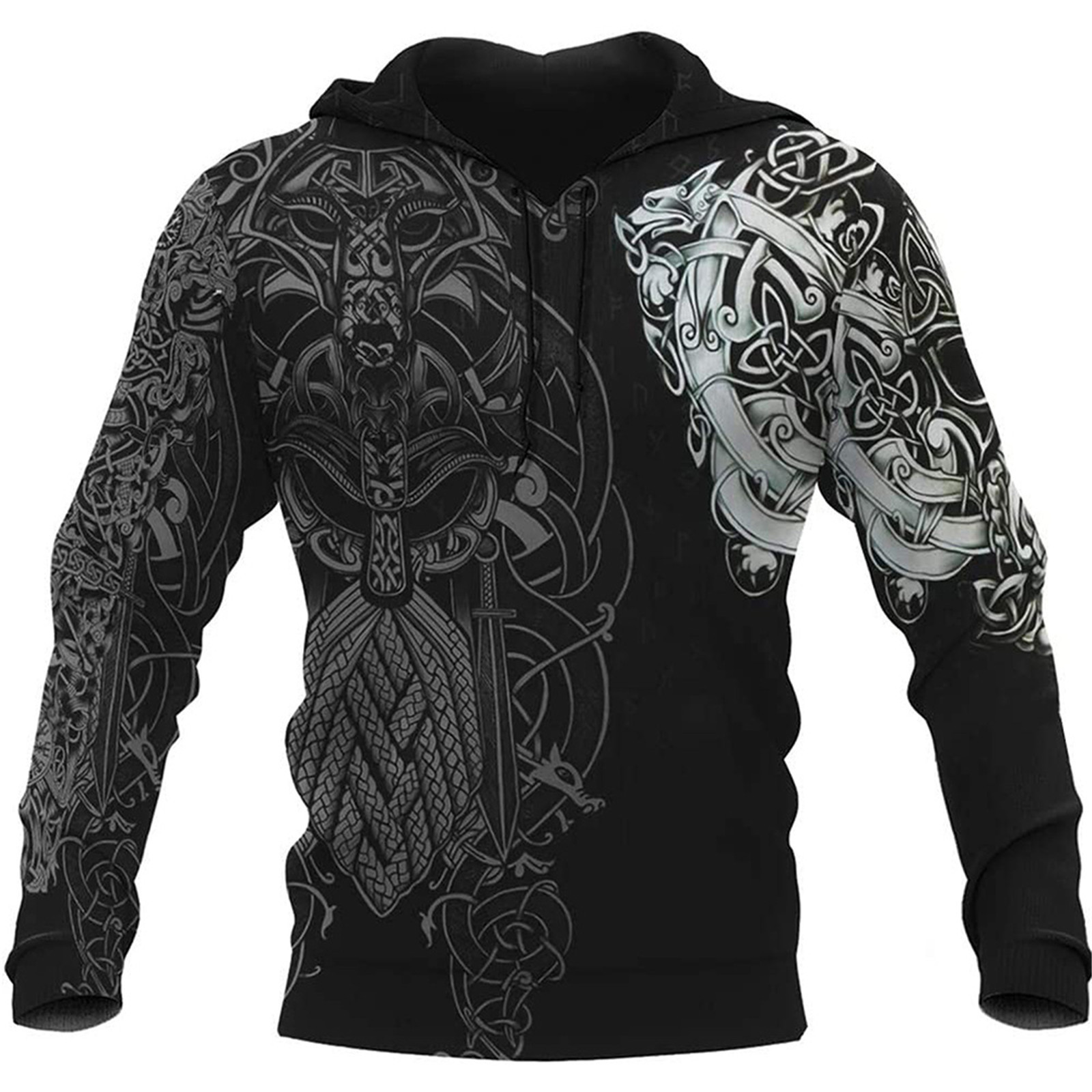 Viking 3D Digital Printing Sweatshirt Jacket - Image 9