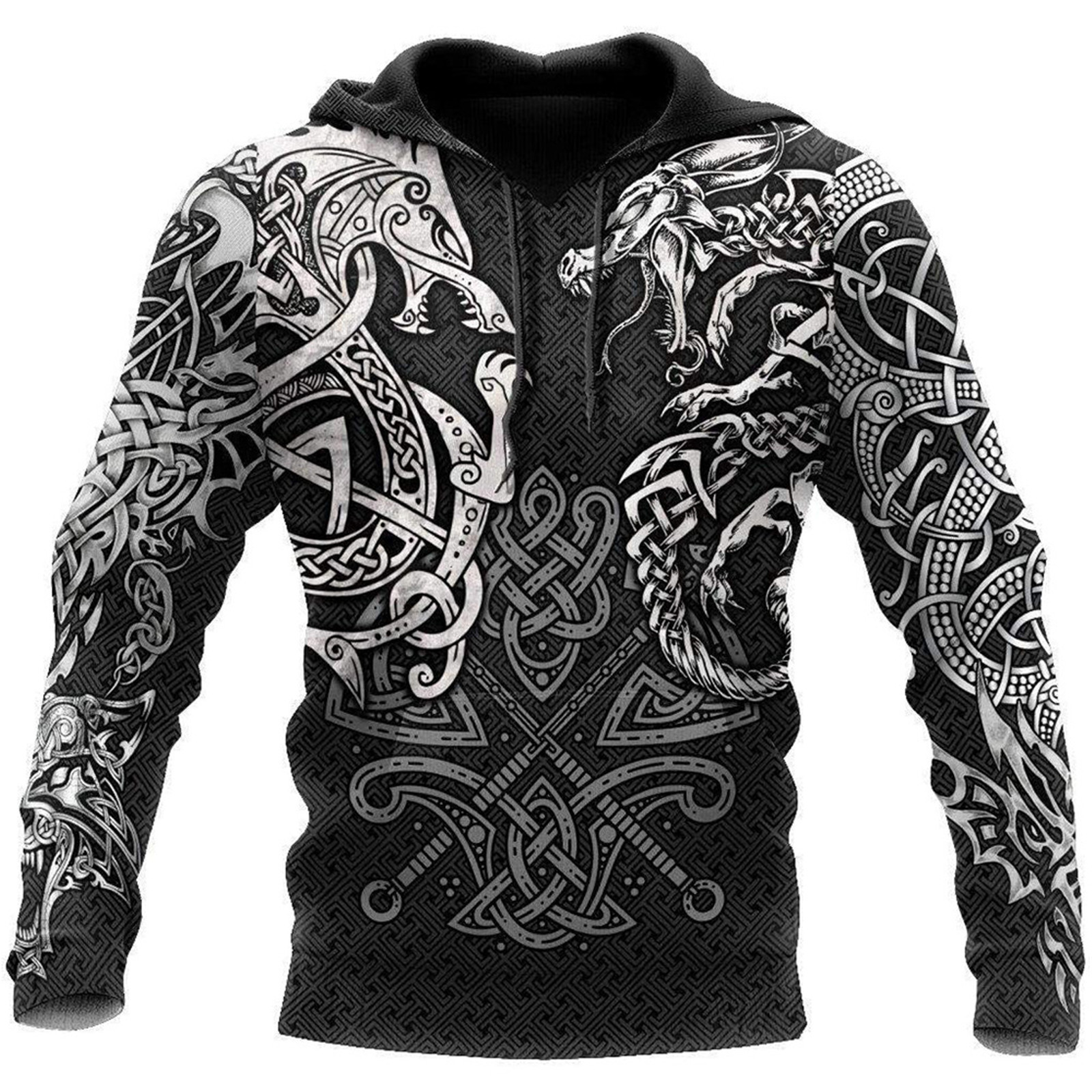 Viking 3D Digital Printing Sweatshirt Jacket - Image 7