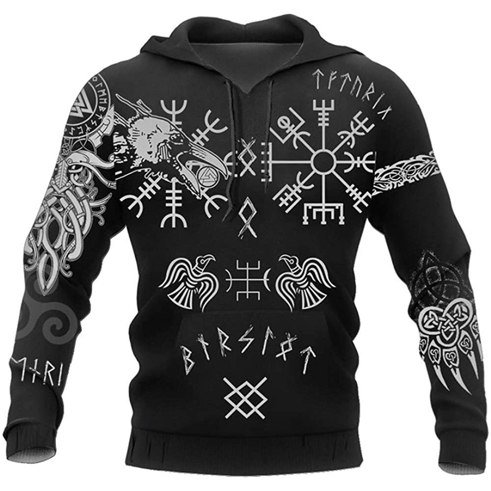 New Viking Hooded Sweatshirt Men's Hoodie - Image 10