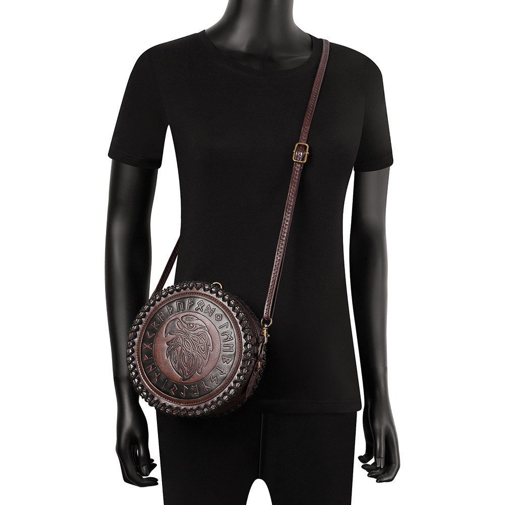 Viking Belt Woven Coin Purse Knight Retro Embossing Waist Bag - Image 6