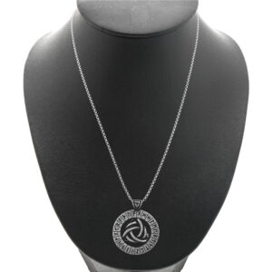 Circle Luen Rune Triangle Electroplating Titanium Steel Pendant Necklace