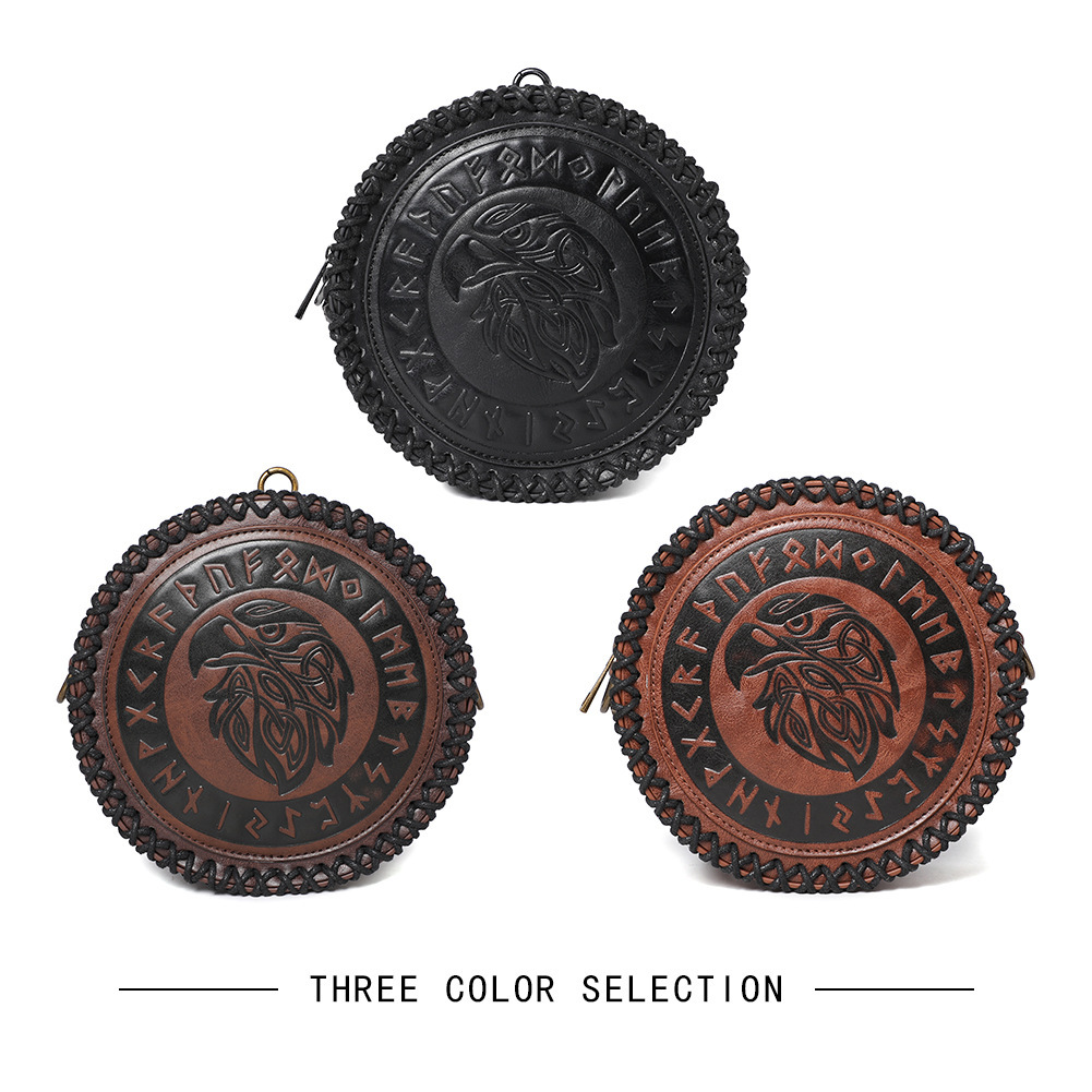 Viking Belt Woven Coin Purse Knight Retro Embossing Waist Bag - Image 2