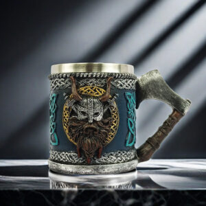 European Medieval Omahawk Viking Character Mark Coffee Cup