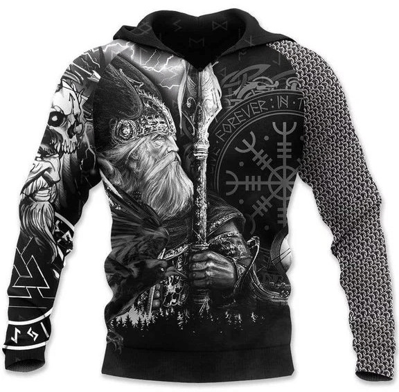 New Viking Hooded Sweatshirt Men's Hoodie - Image 5
